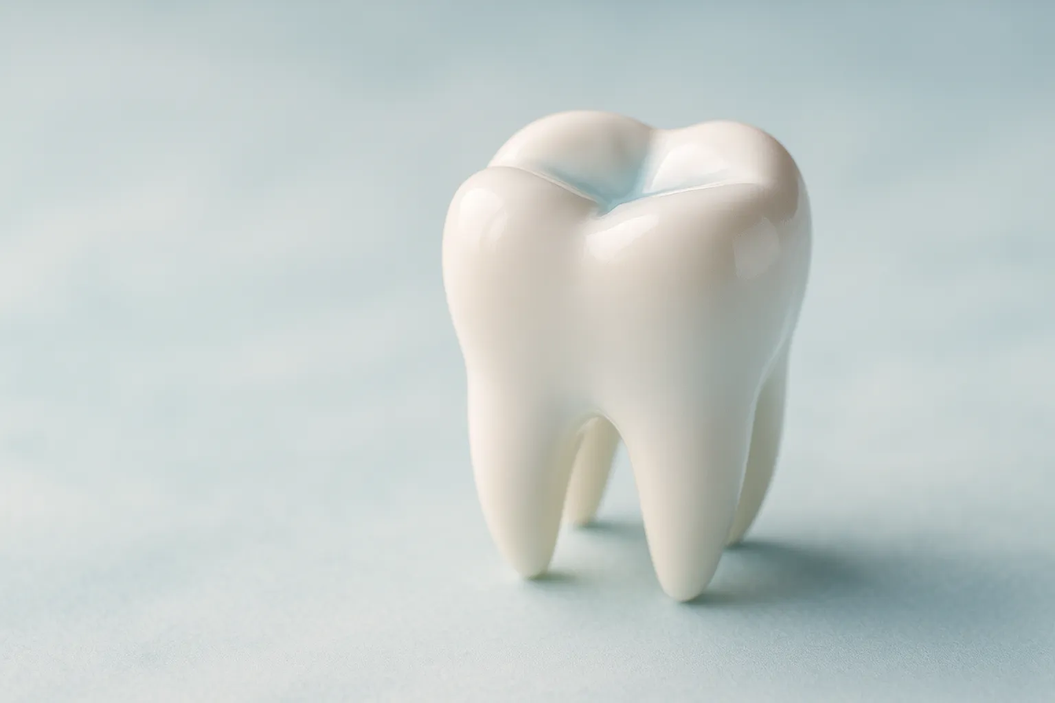 A protective sealant being applied to a cavity-prone molar