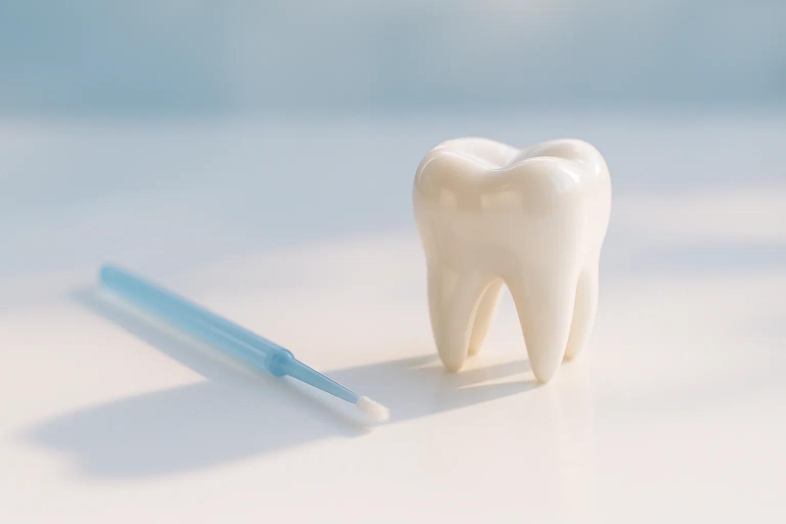 A dentist brushing on a quick, painless fluoride varnish
