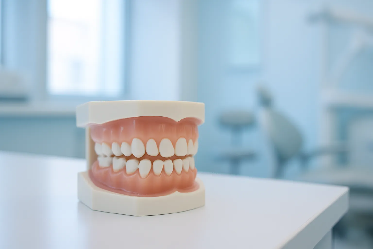 A space maintainer keeping the gap open for the incoming tooth
